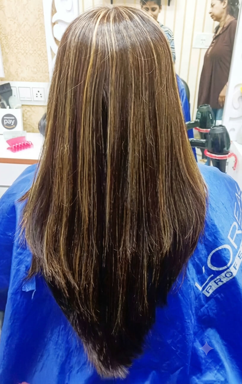 Long Hair Styling at Silky Beauty Salon